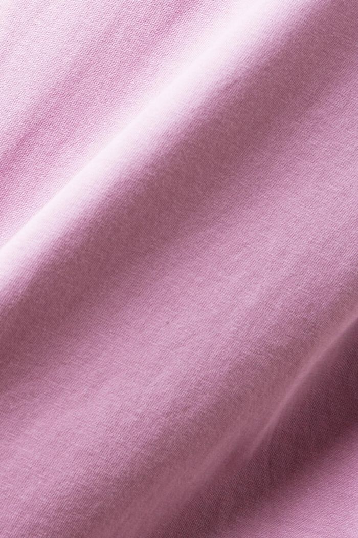 Camiseta de algodón con cuello redondo, MAUVE, detail image number 4
