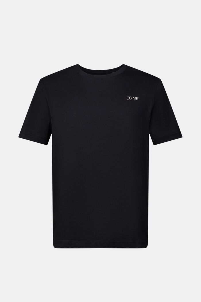 Camiseta de algodón con logotipo, BLACK, detail image number 6