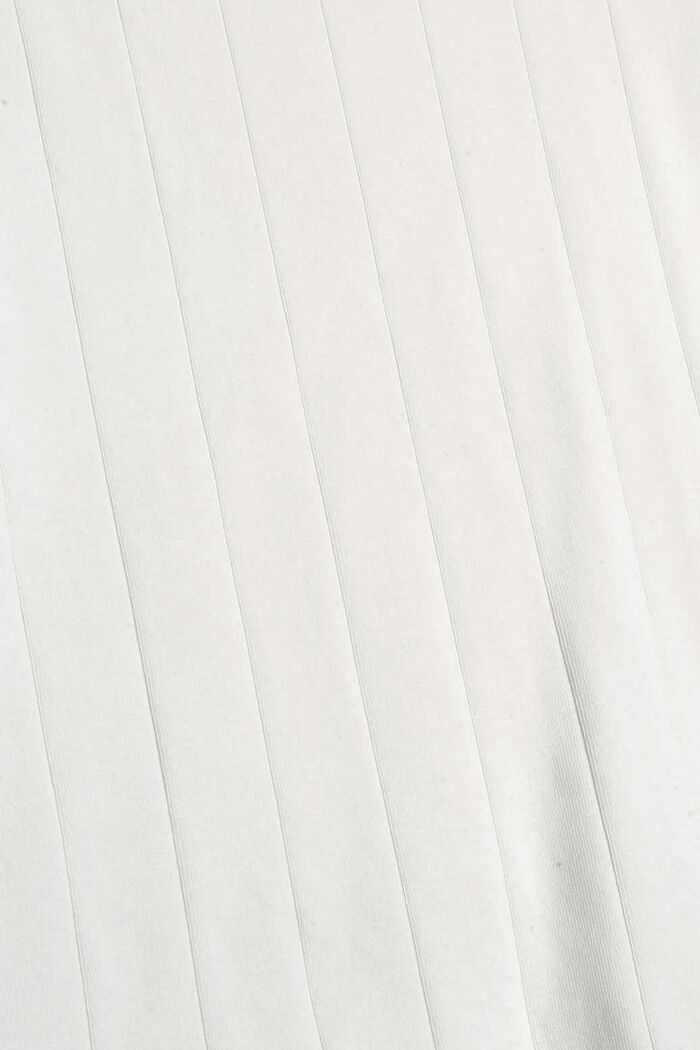 Camiseta de manga larga con bordes con ribete ondulados, OFF WHITE, detail image number 4