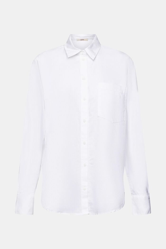 Blusa de algodón con bolsillo, WHITE, detail image number 6