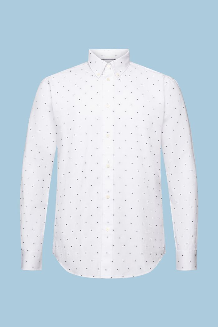 Camiseta de corte ajustado en algodón bordado, WHITE, detail image number 7