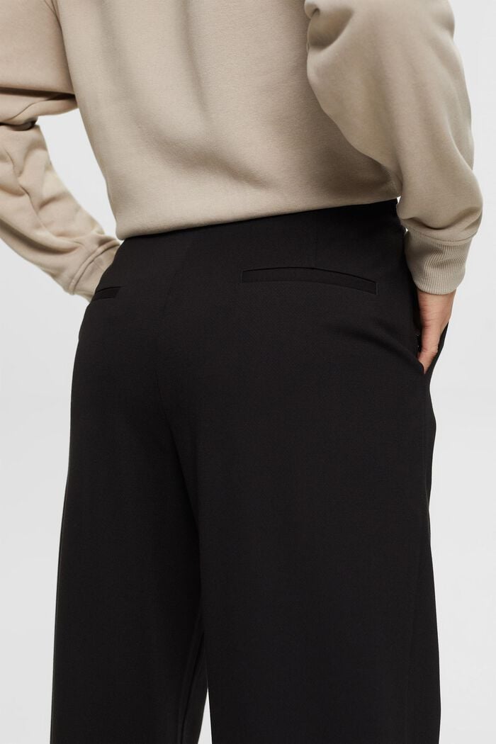 Pantalones de talle medio y pernera ancha, BLACK, detail image number 4