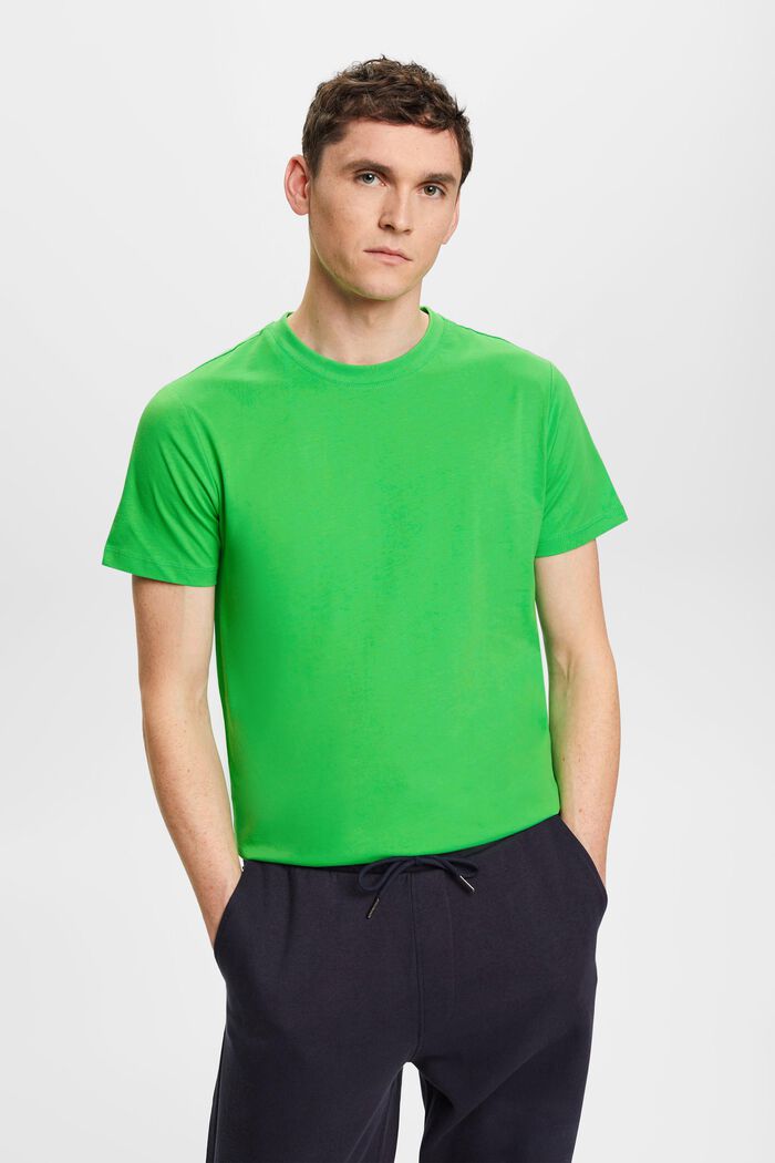 Camiseta de jersey con cuello redondo, GREEN, detail image number 0