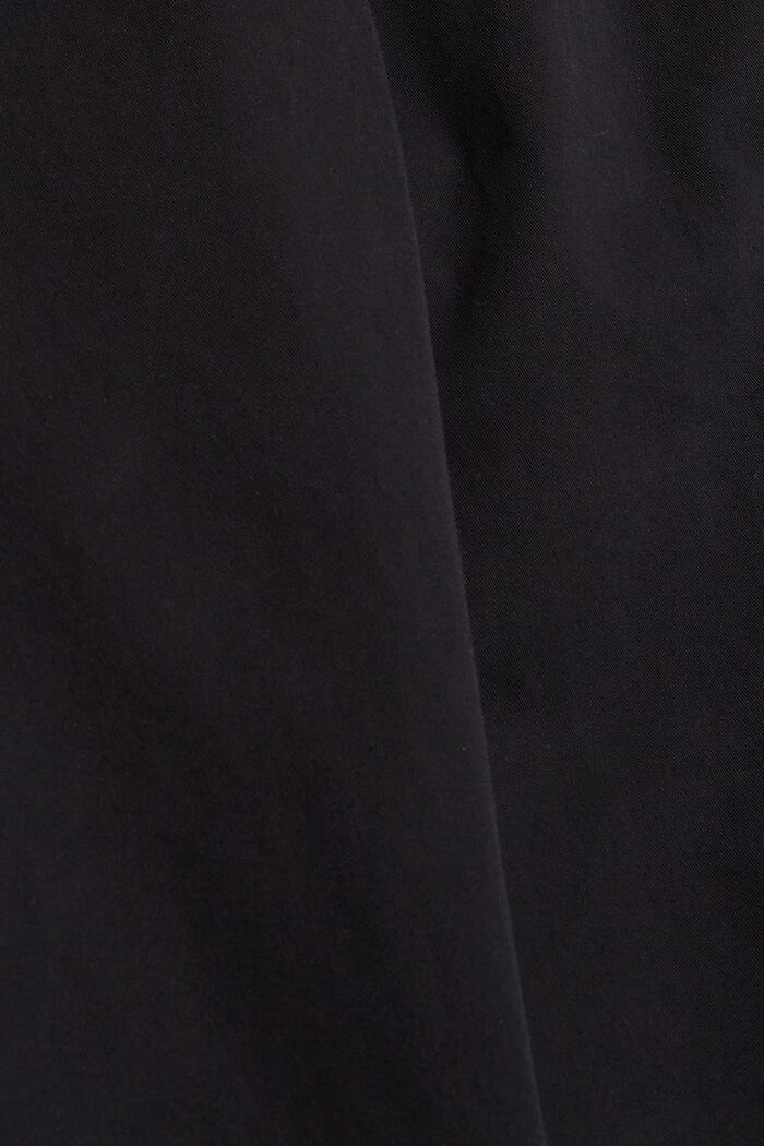 Pantalón con pliegues en la cintura con cinturón, algodón Pima, BLACK, detail image number 1