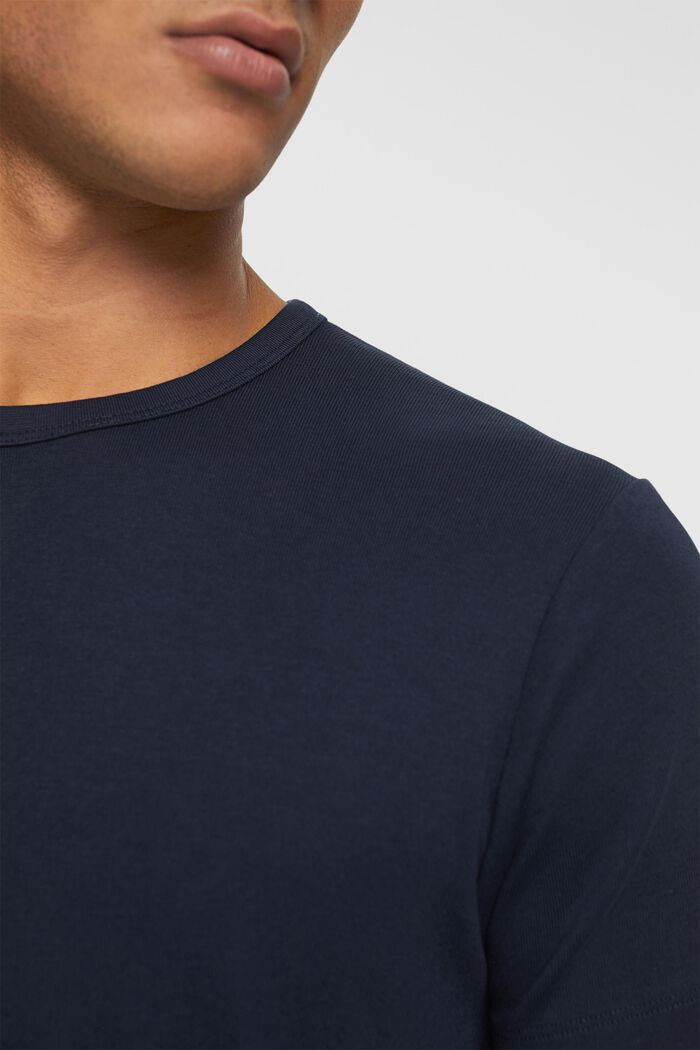 Camiseta en tejido jersey de corte ceñido, NAVY, detail image number 3