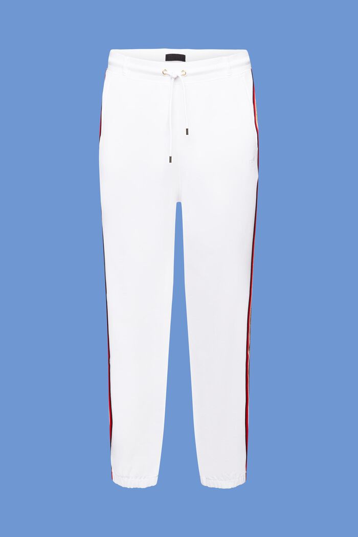 Pantalón deportivo de algodón a rayas, WHITE, detail image number 6