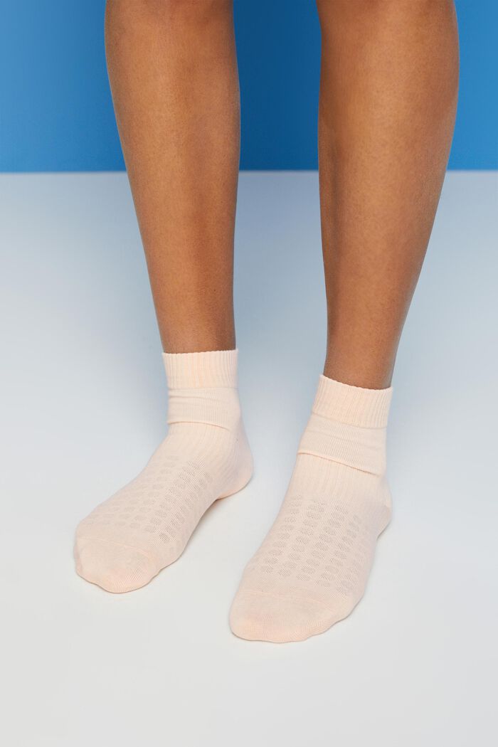 Pack de 3 calcetines de algodón ecológico acanalado, BEIGE/LILAC, detail image number 1