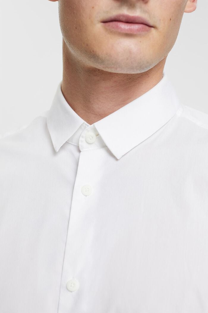 Camisa de corte ajustado, WHITE, detail image number 3