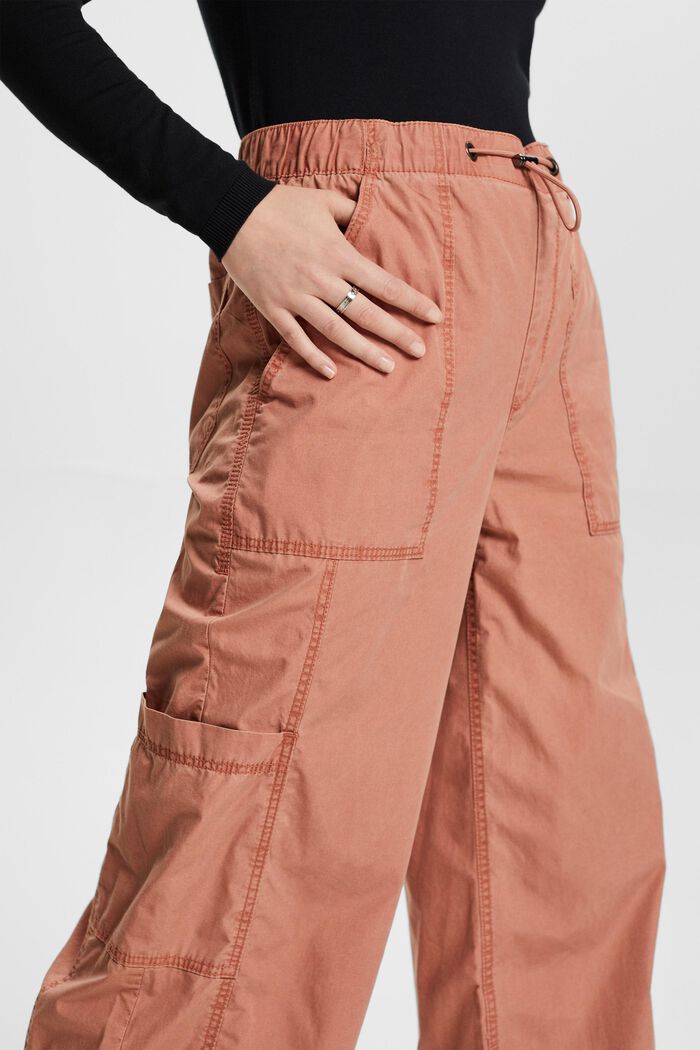Pantalones estilo cargo, 100 % algodón, TERRACOTTA, detail image number 1