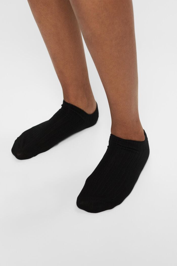 Pack de 2 pares de calcetines tobilleros de canalé, BLACK, detail image number 1