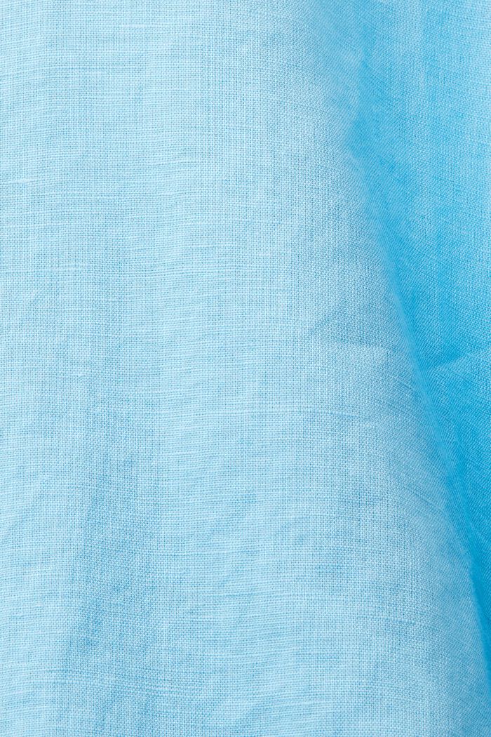 Camisa de lino y algodón, LIGHT TURQUOISE, detail image number 5