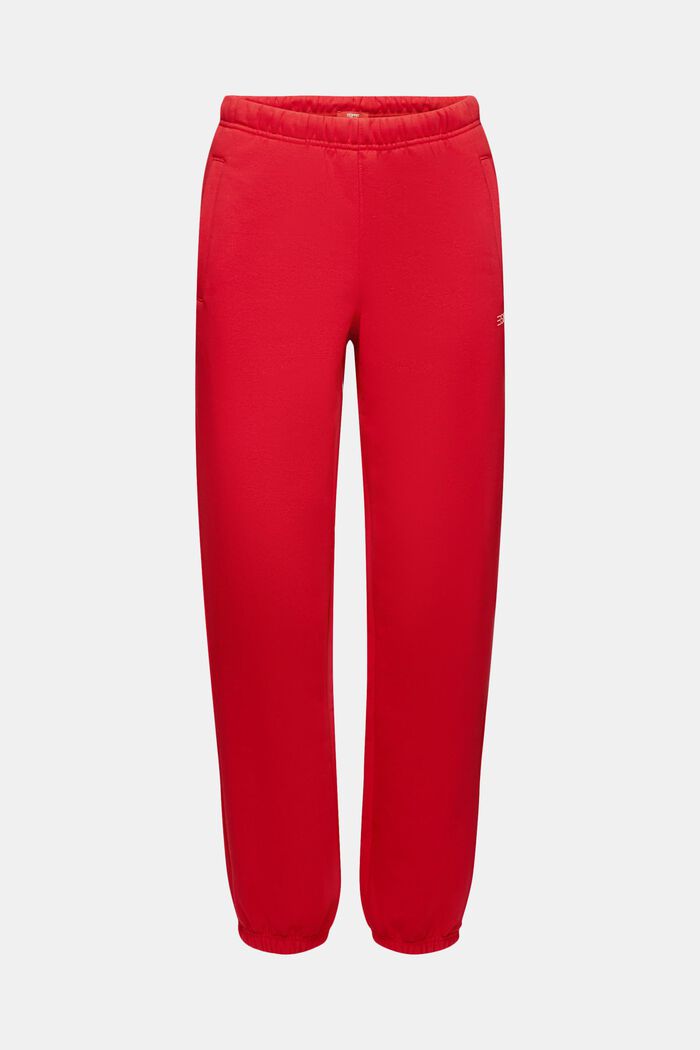 Pantalones de felpa unisex de algodón con logotipo, RED, detail image number 7