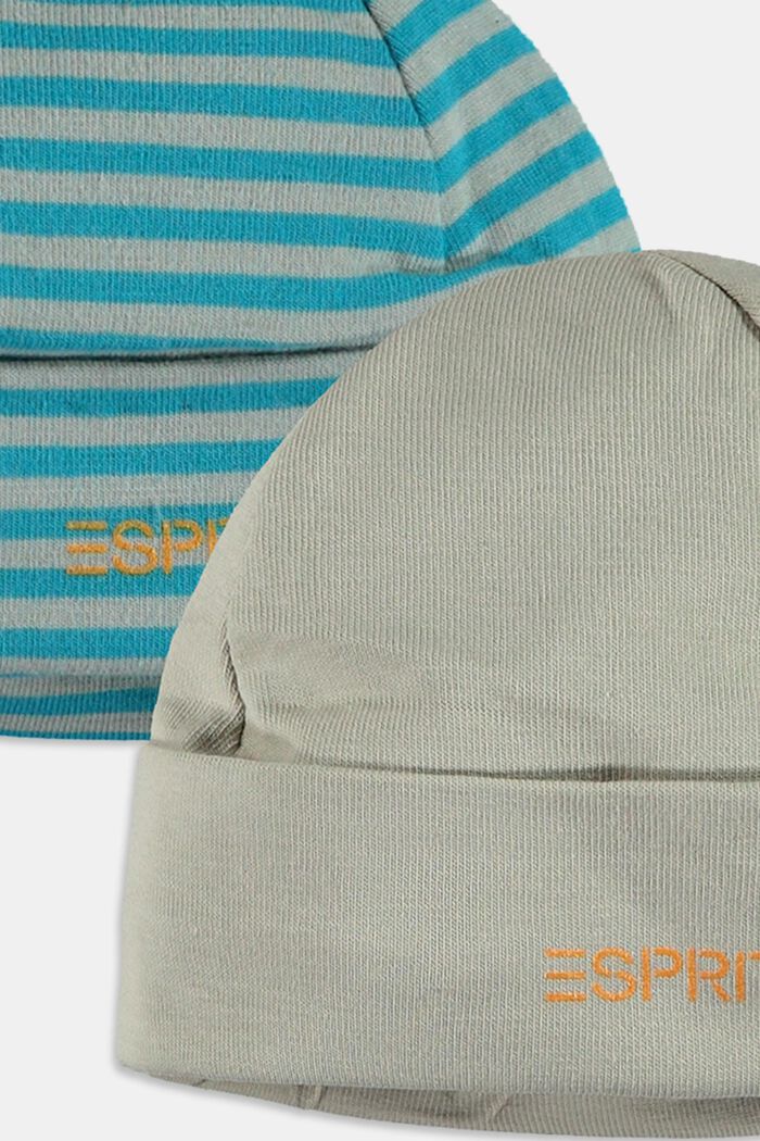 Pack de 2 gorros de tejido jersey, AQUA GREEN, detail image number 2