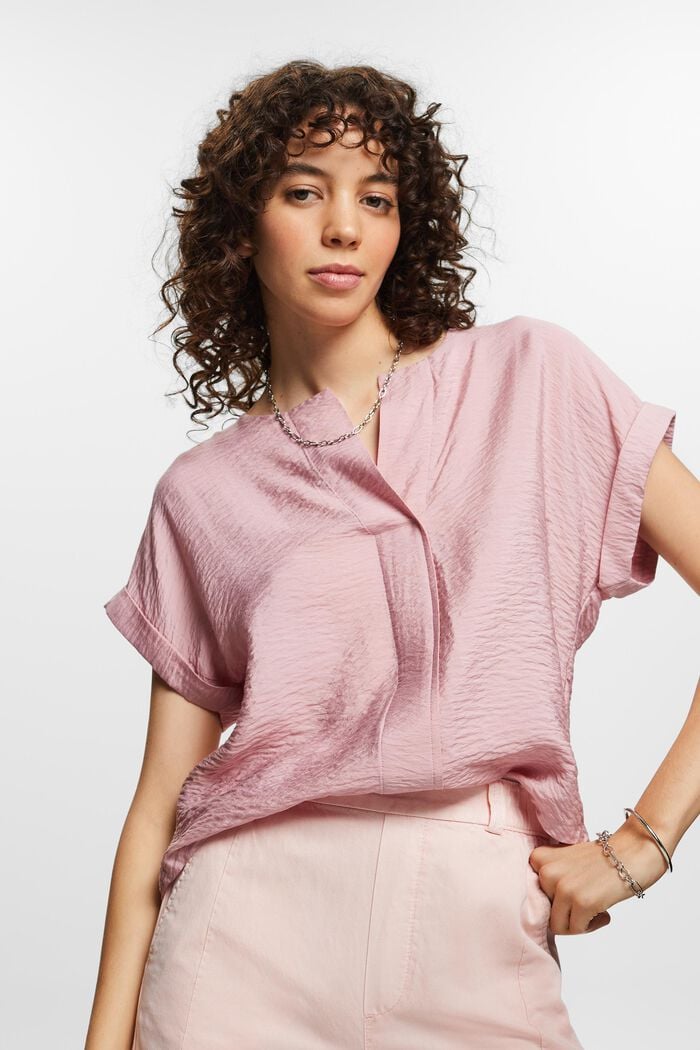 Blusa con textura, OLD PINK, detail image number 0