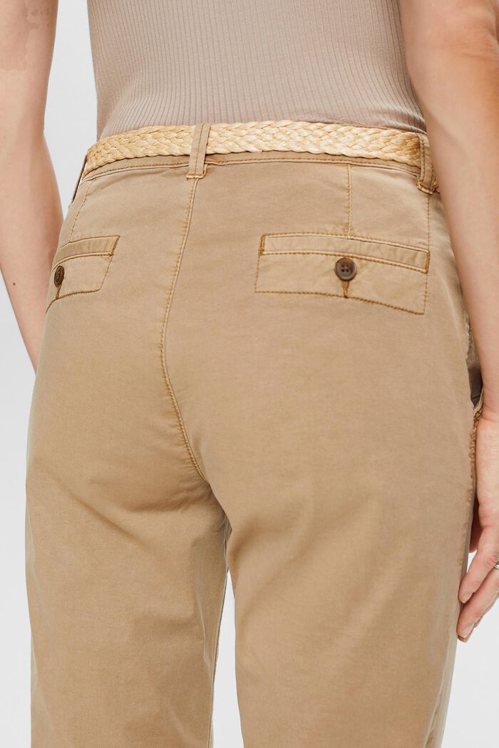 Pantalones chinos con cinturón, TAUPE, detail image number 2