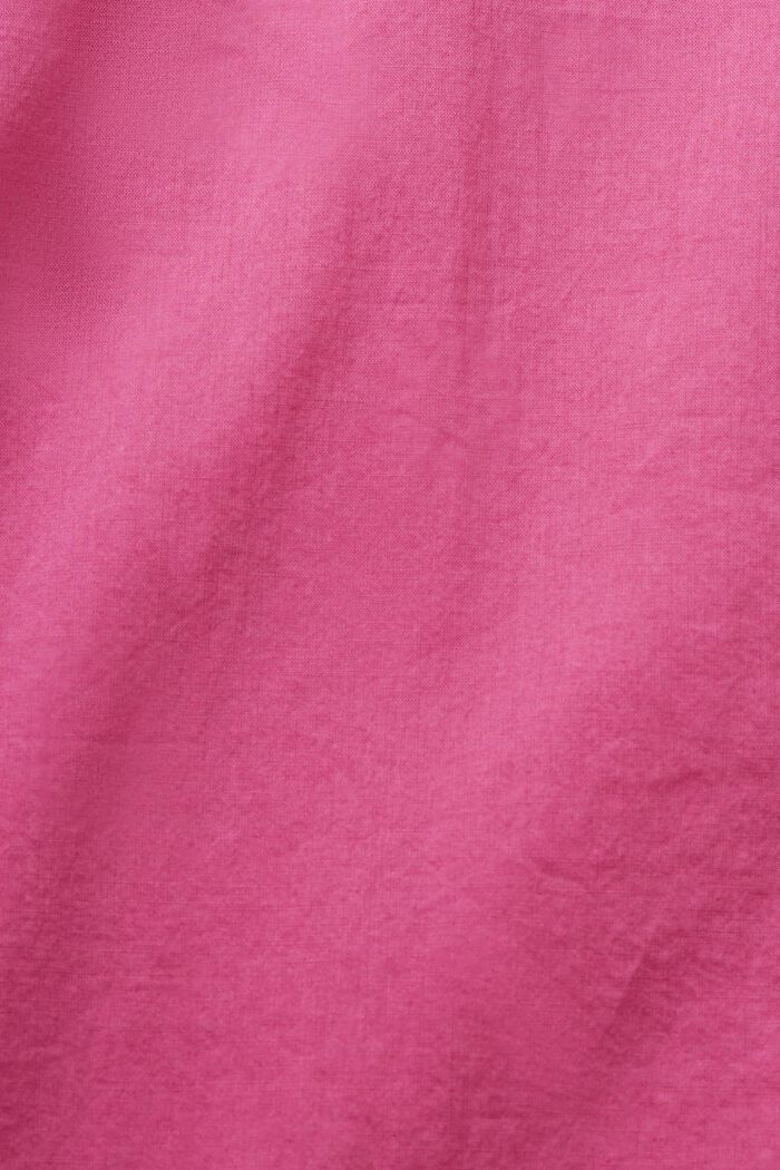 Camisa de manga larga lisa, 100% algodón, DARK PINK, detail image number 4