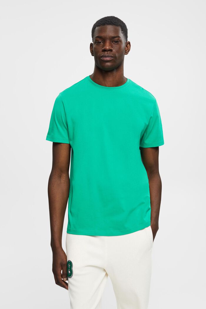 Camiseta de corte ajustado en algodón Pima, GREEN, detail image number 0
