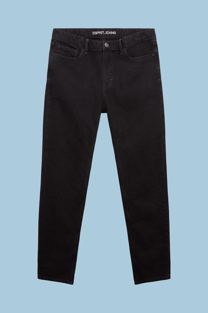 Jeans regular tapered fit, BLACK DARK WASHED, detail image number 6