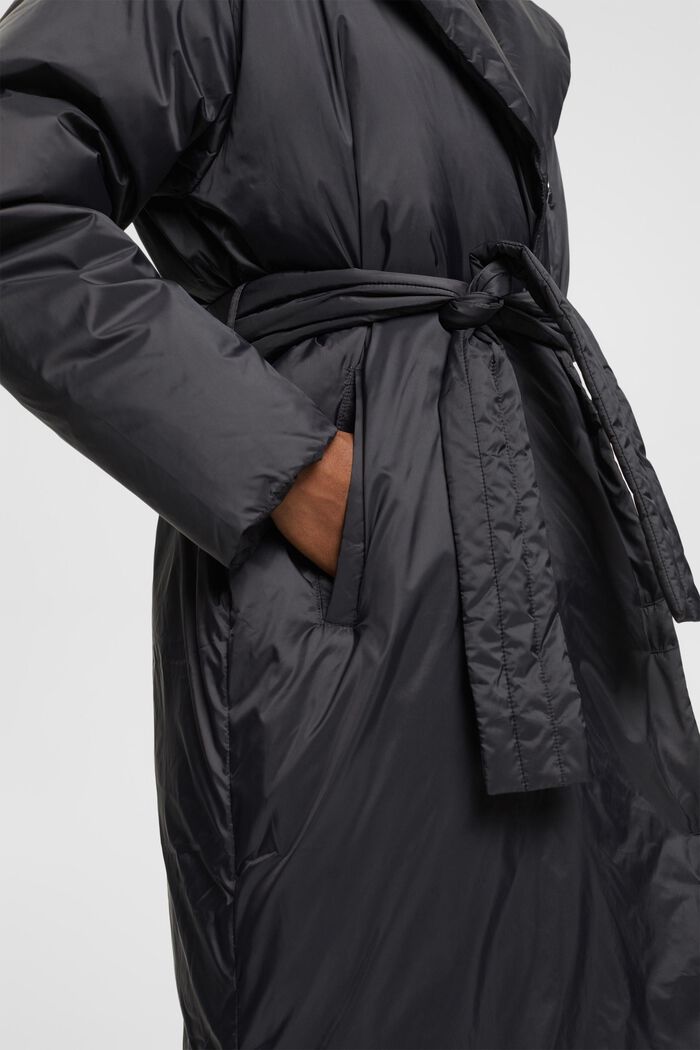 Abrigo largo con relleno de plumón reciclado, BLACK, detail image number 2