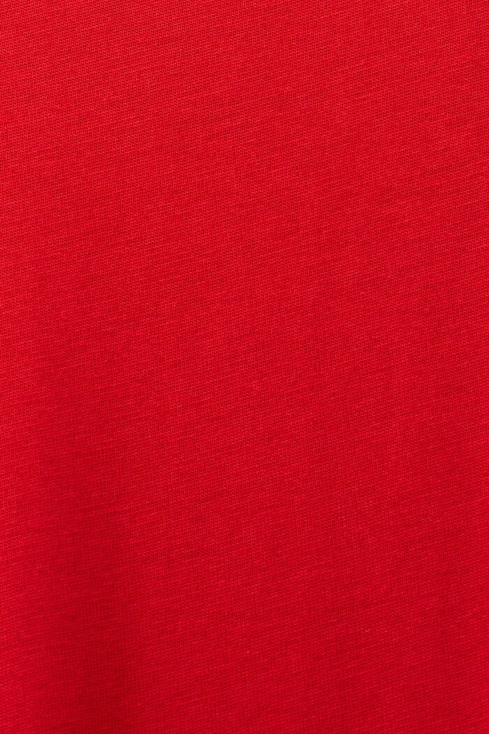 Camiseta de cuello redondo en tejido jersey de algodón Pima, DARK RED, detail image number 5