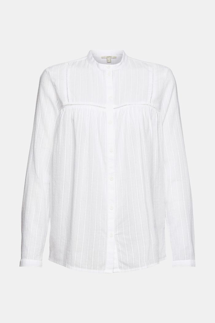 Camisa en 100 % algodón, WHITE, overview