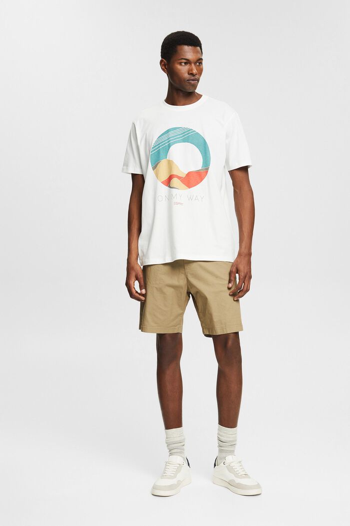 Camiseta confeccionada en algodón ecológico con estampado, OFF WHITE, detail image number 5