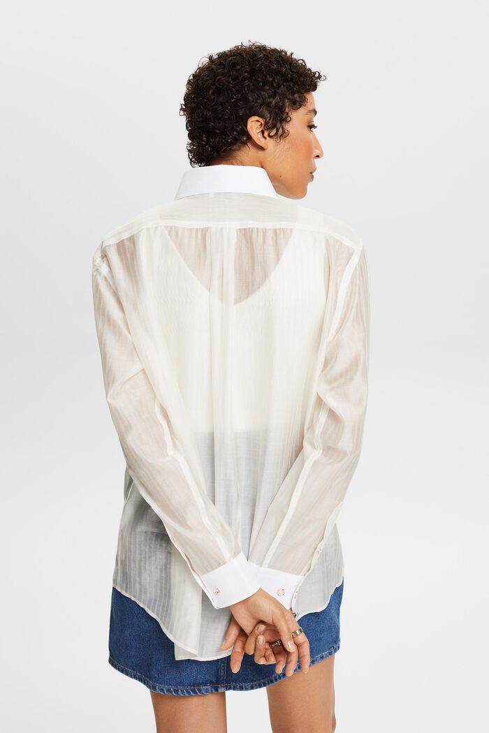 Camisa abotonada a rayas con diseño transparente, ICE, detail image number 2
