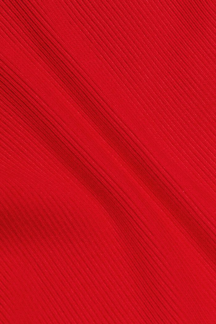 Jersey de punto acanalado con cuello redondo, RED, detail image number 5