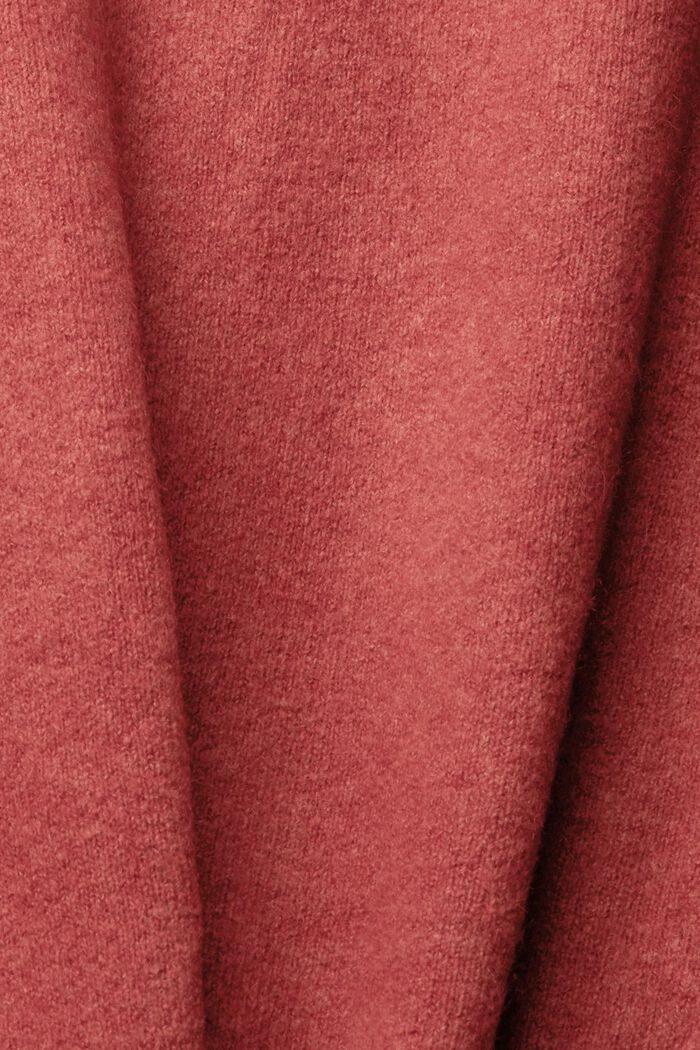 Con lana: cárdigan con cuello en pico, TERRACOTTA, detail image number 4