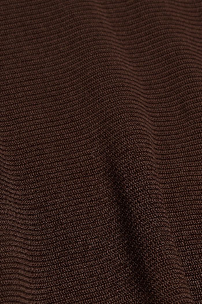 Jersey con cuello barco en algodón ecológico/TENCEL™, DARK BROWN, detail image number 4