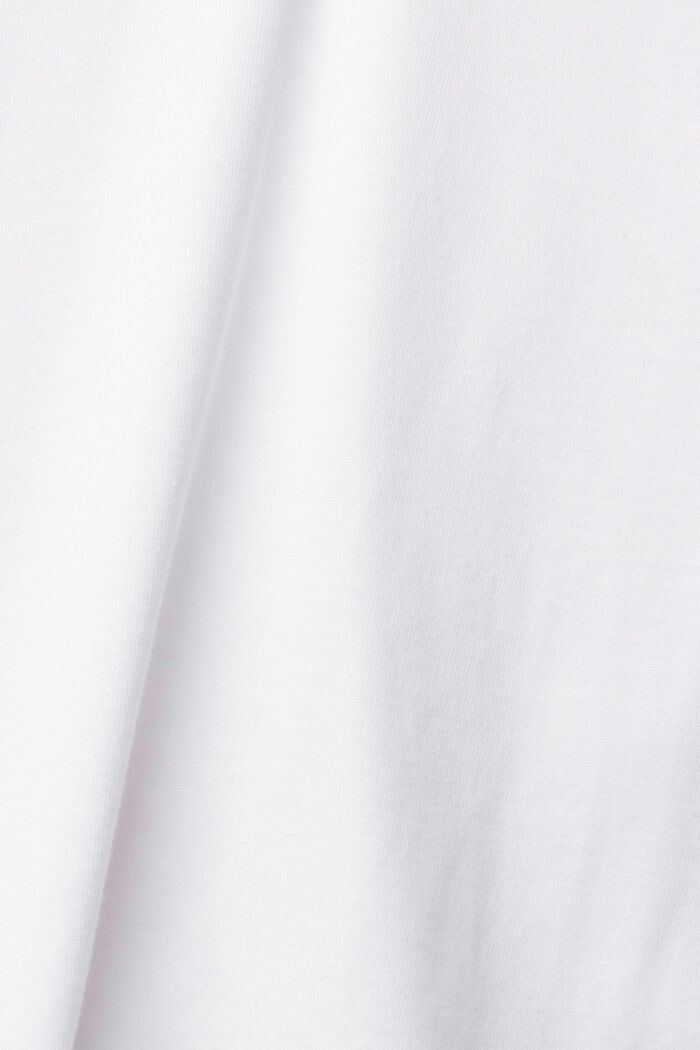Camiseta con aberturas en mezcla de algodón, WHITE, detail image number 5