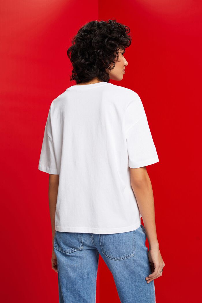 Camiseta estampada de algodón, WHITE, detail image number 3