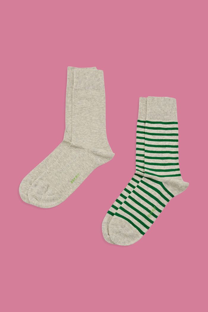 Pack de 2 pares de calcetines de algodón ecológico, STORM GREY, detail image number 0