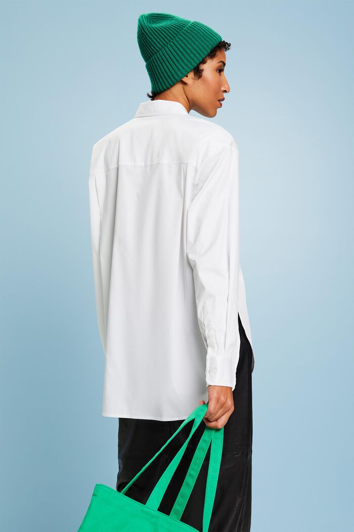 Camisa oversize con botones, WHITE, detail image number 3