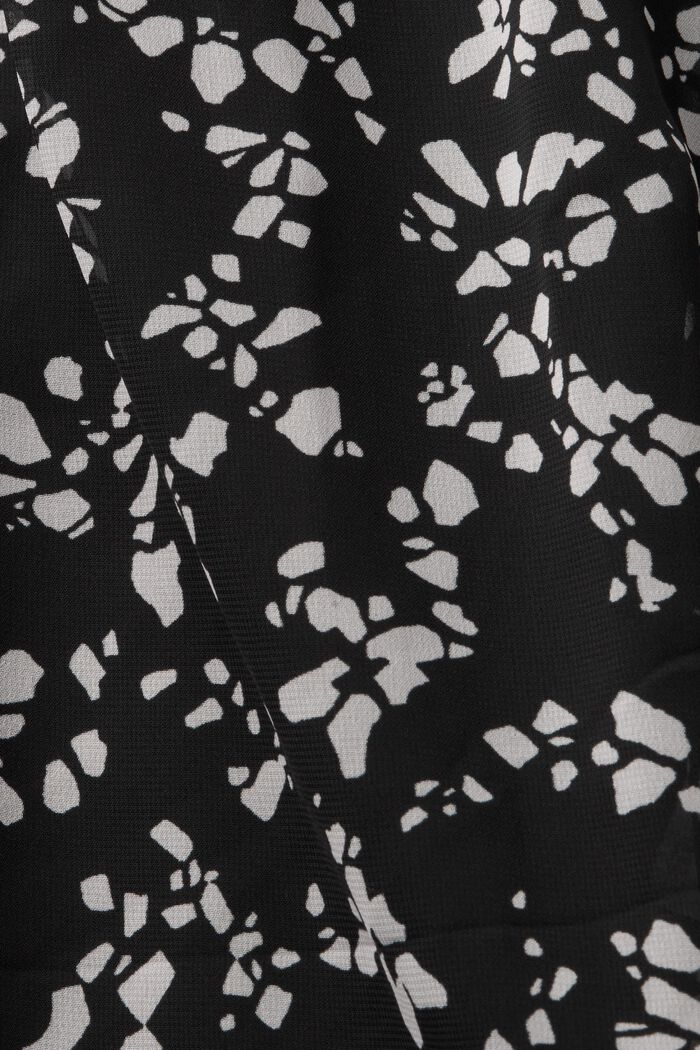 Blusa de gasa con estampado, BLACK, detail image number 4