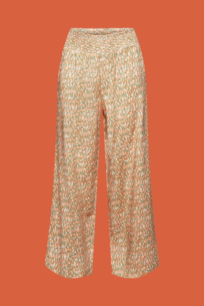 Pantalones estampados de pernera ancha sin cierres, PASTEL GREEN, detail image number 6