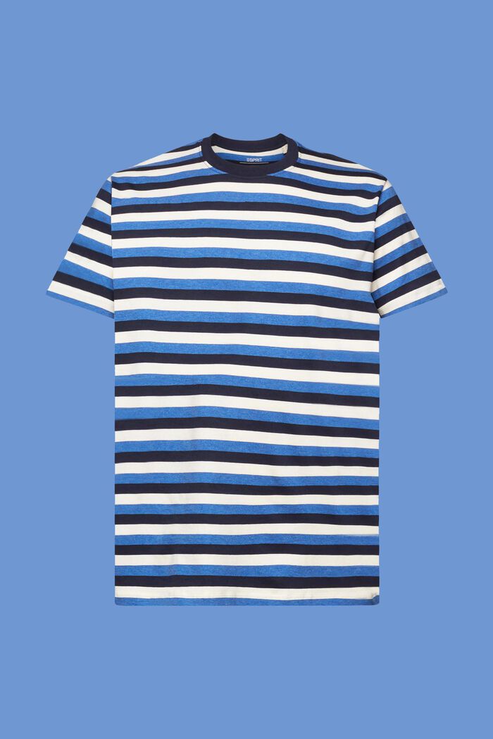 Camiseta a rayas en tejido jersey de algodón, NAVY, detail image number 5