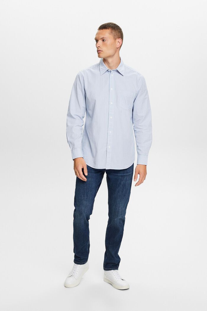 Camisa a rayas en popelina de algodón, LIGHT BLUE, detail image number 4