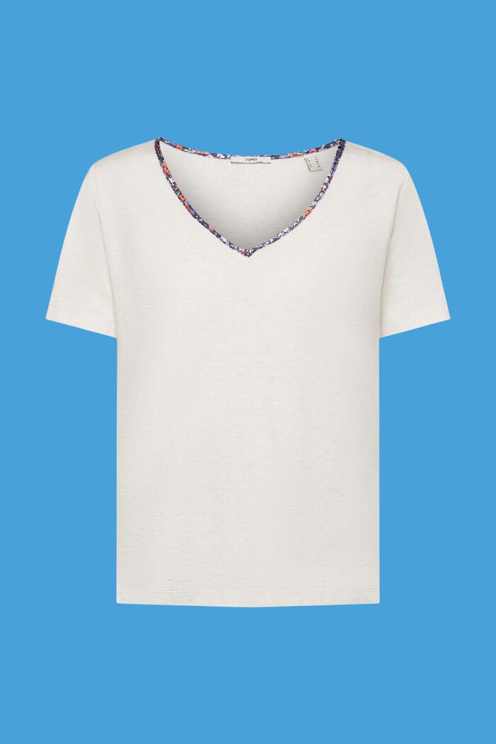 Camiseta con escote en pico floral, ICE, detail image number 5