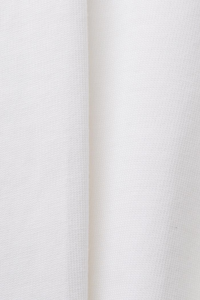 Camiseta de tejido jersey con cuello redondo y diseño corto, WHITE, detail image number 5