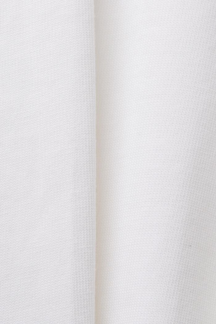 Camiseta de tejido jersey con cuello redondo y diseño corto, WHITE, detail image number 5