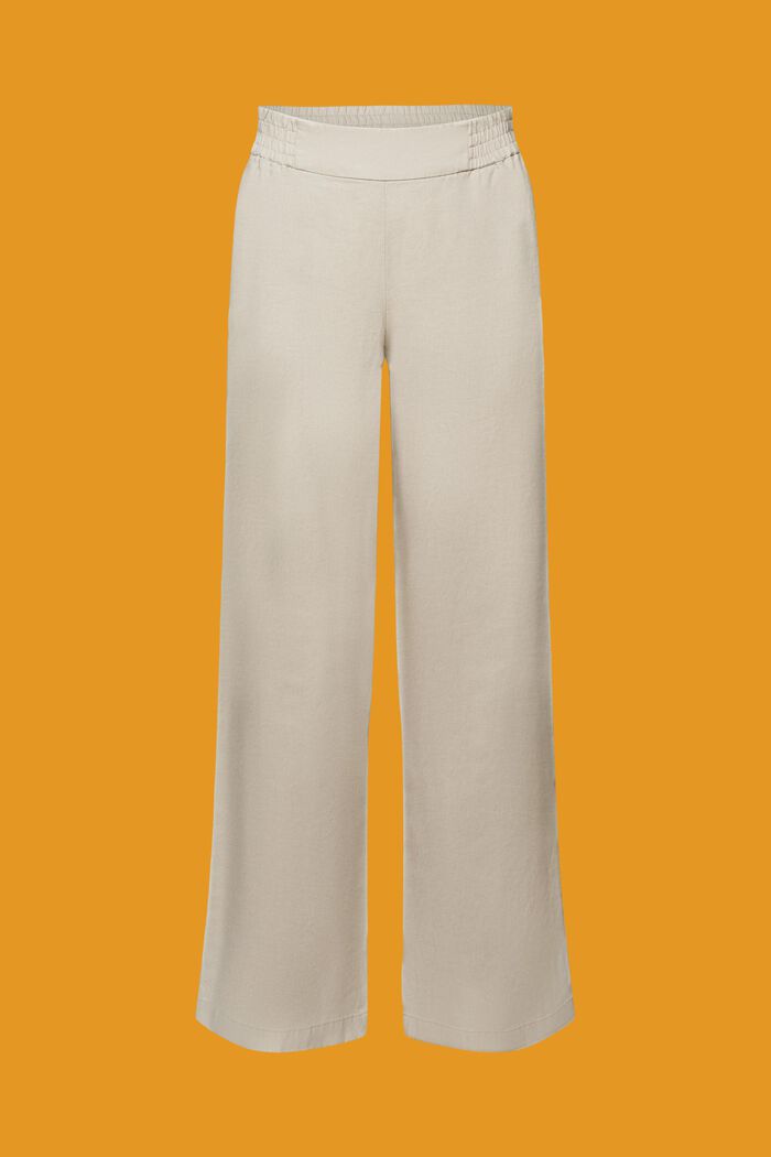 Pantalón de pernera ancha de lino sin cierre, LIGHT TAUPE, detail image number 7