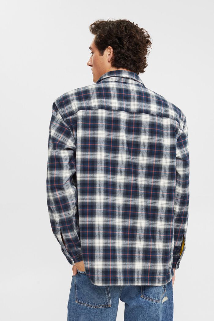 Camisa de algodón oversize en algodón puro con diseño de cuadros, PETROL BLUE, detail image number 3