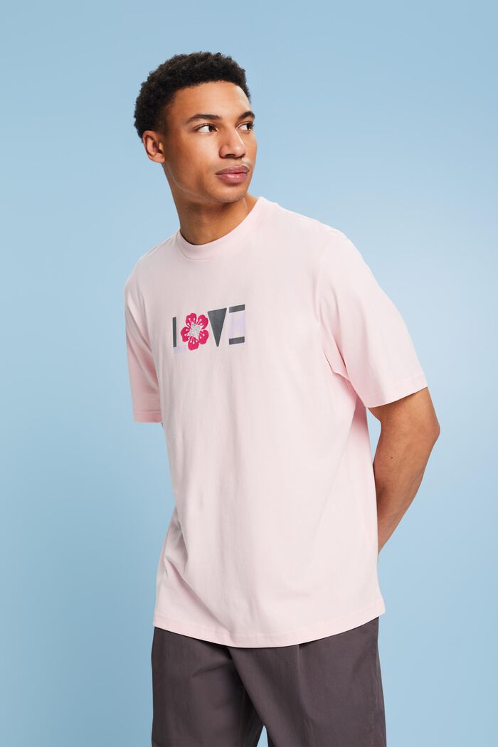 Camiseta unisex estampada de algodón Pima, PASTEL PINK, detail image number 0
