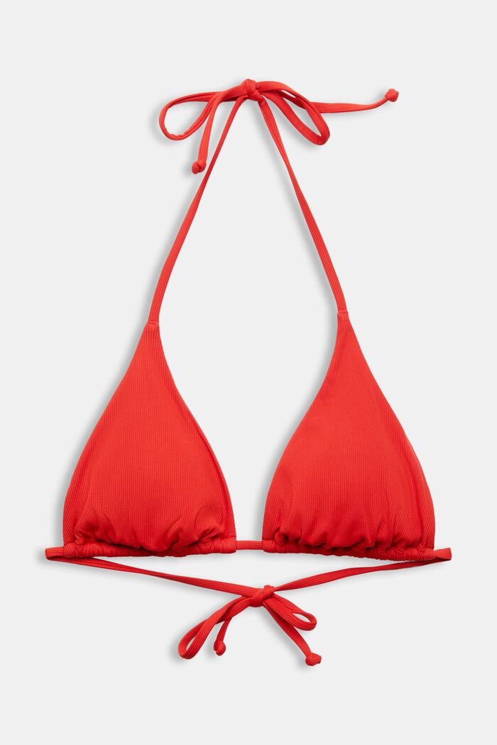 Top de bikini triangular con relleno, DARK RED, detail image number 4