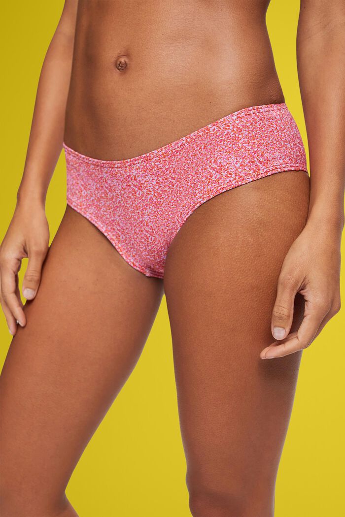 Braguitas de bikini estilo tiro bajo con estampado allover, PINK, detail image number 1