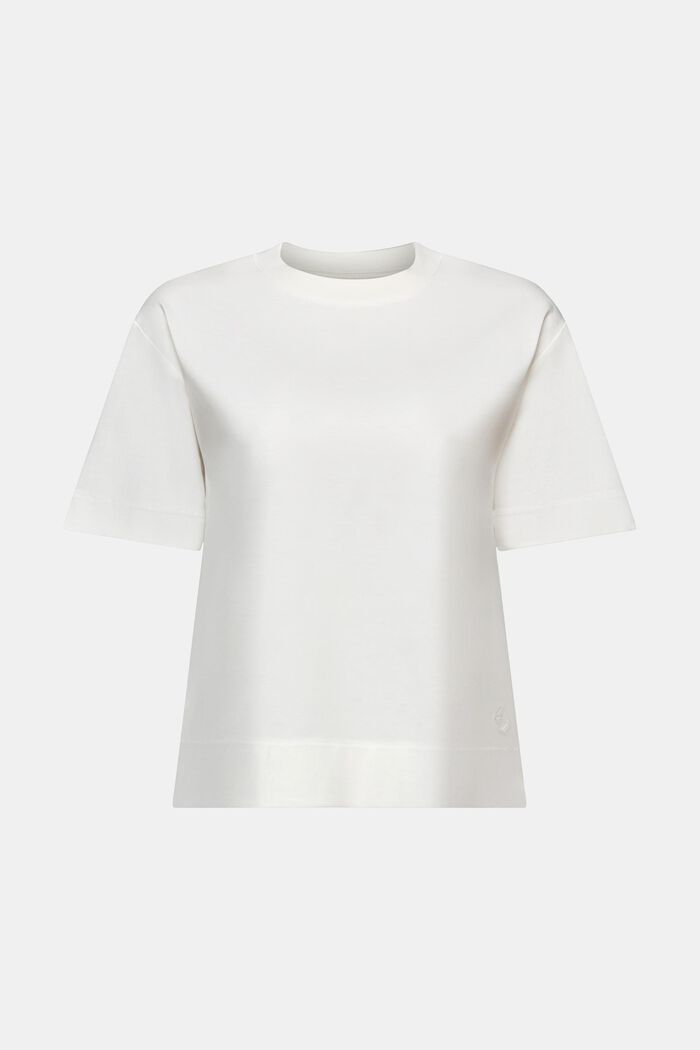 Camiseta de algodón pima con cuello redondo, OFF WHITE, detail image number 6