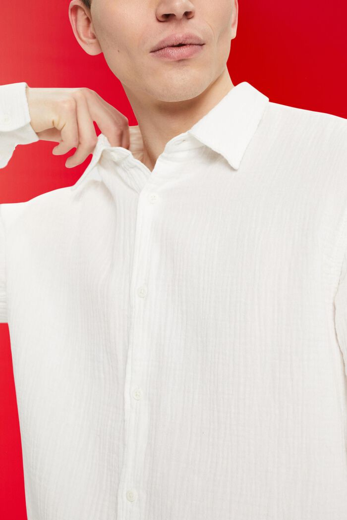 Camisa de muselina en algodón sostenible, OFF WHITE, detail image number 4