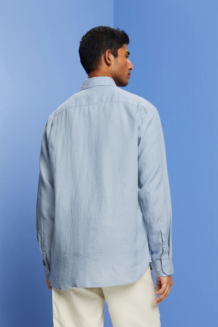 Camisa de lino, LIGHT BLUE LAVENDER, detail image number 3