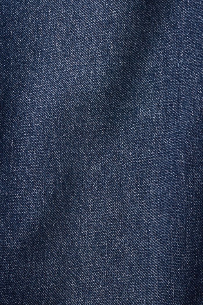 Jeans straight leg high rise con doblez, BLUE MEDIUM WASHED, detail image number 1
